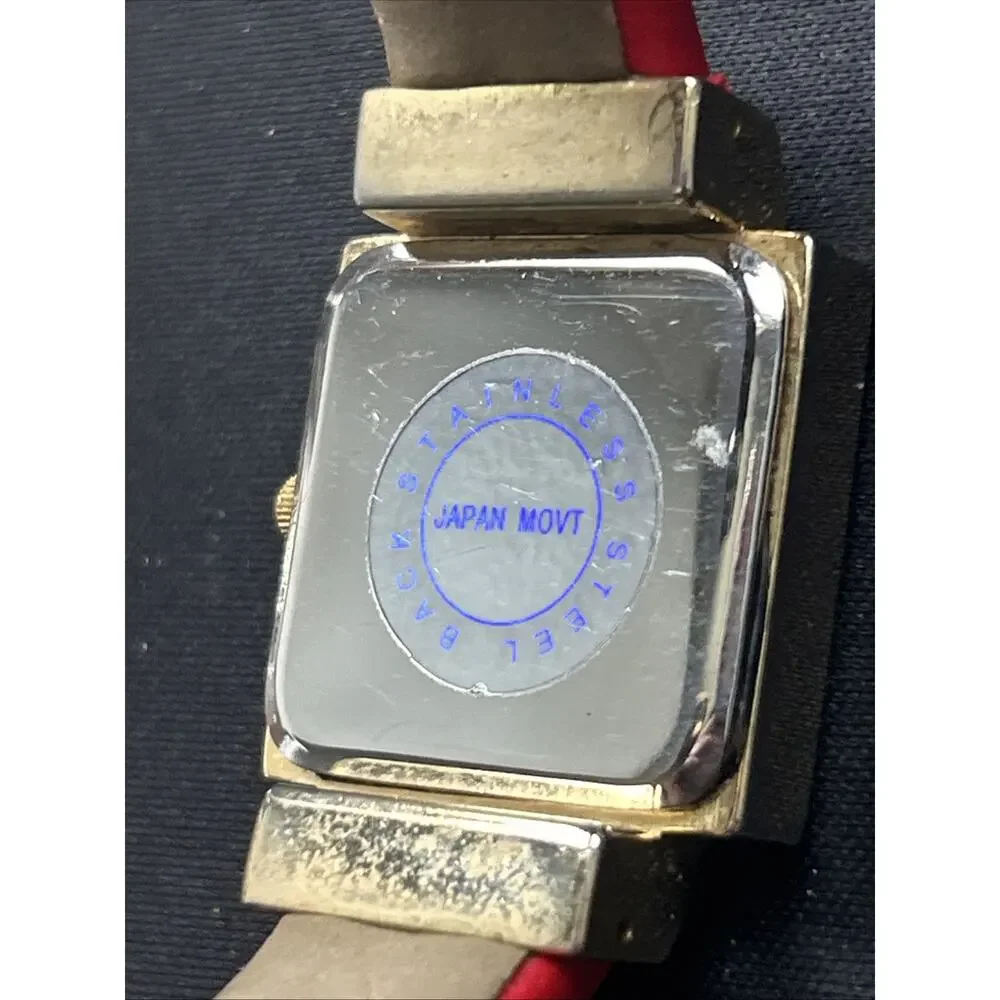 Christmas Santa Claus Gold Tone Women’s Cuff Watch